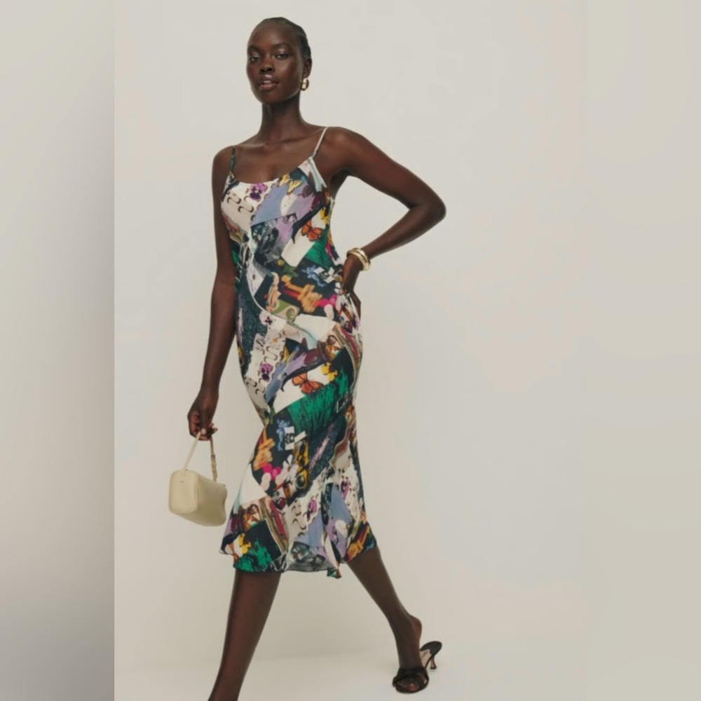 Reformation Multicolor Emerik Floral Buttery Slip Midi Dress